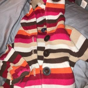 Little girls GAP button up hooded Cardigan